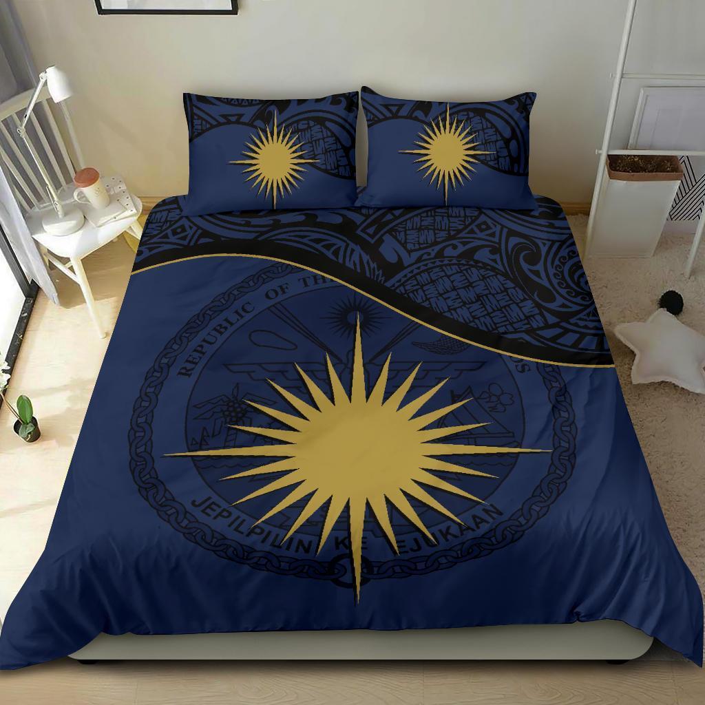 Marshall Islands Bedding Set Dark Blue - Vibe Hoodie Shop