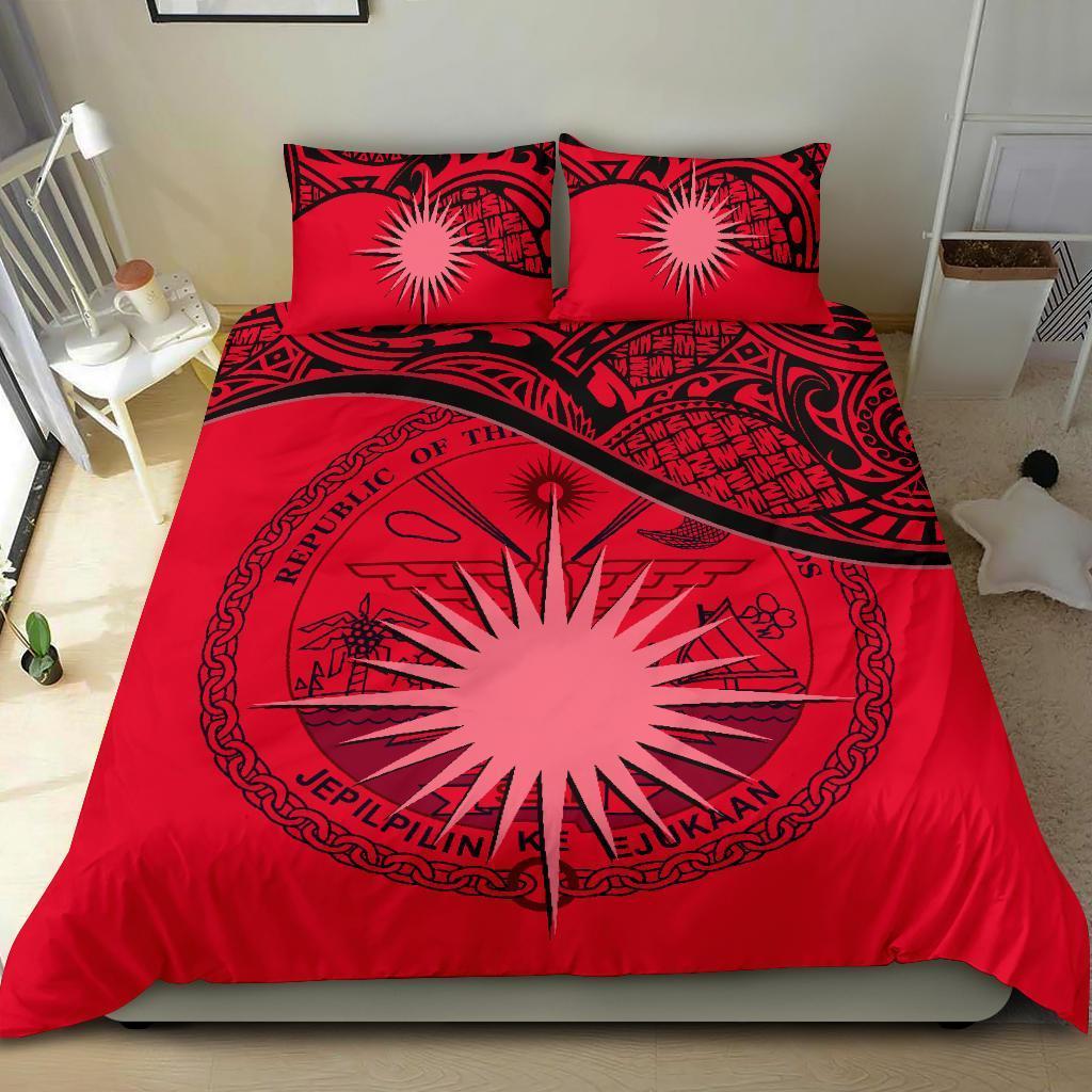 Marshall Islands Bedding Set Red - Vibe Hoodie Shop