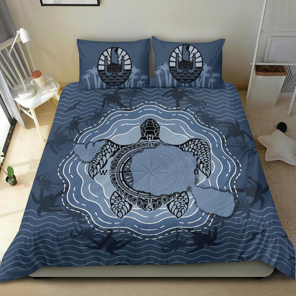 Tahiti Bedding Set - Turtle Compass and Map - Vibe Hoodie Shop