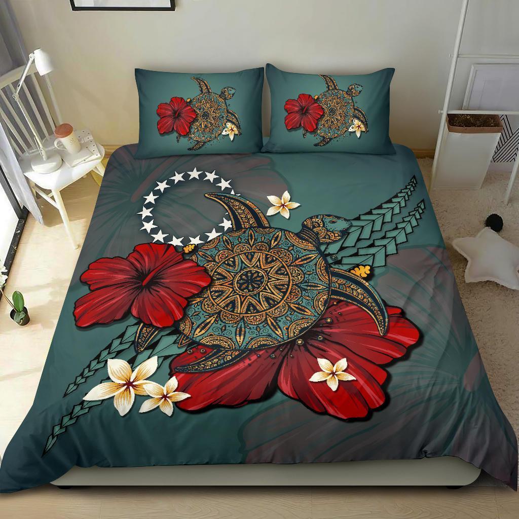 Cook Islands Bedding Set - Blue Turtle Tribal - Vibe Hoodie Shop