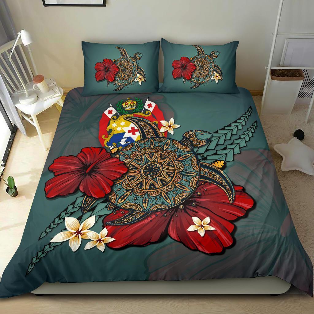 Tonga Bedding Set - Blue Turtle Tribal - Vibe Hoodie Shop