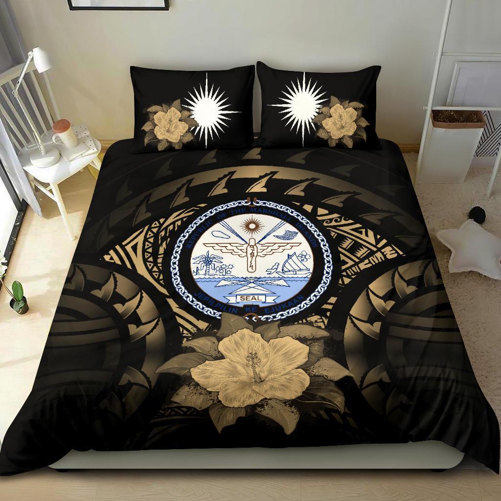 Marshall Islands Brown Hibiscus Bedding Set - Vibe Hoodie Shop