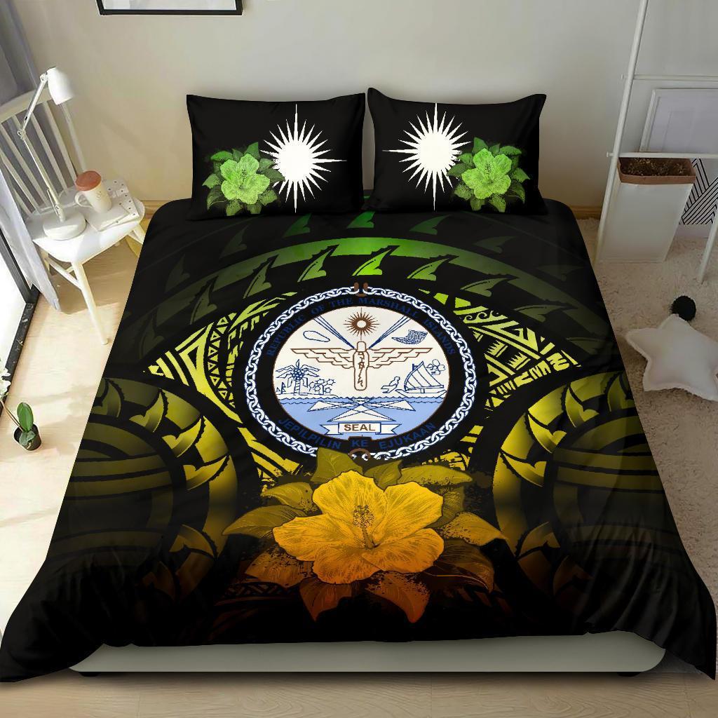 Marshall Islands Reggae Hibiscus Bedding Set - Vibe Hoodie Shop