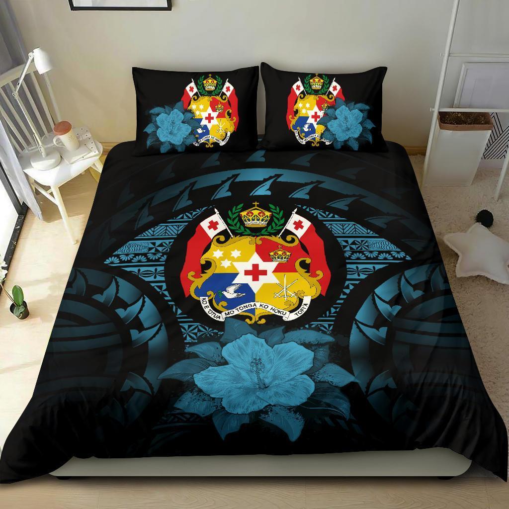 Tonga Blue Hibiscus Bedding Set - Vibe Hoodie Shop