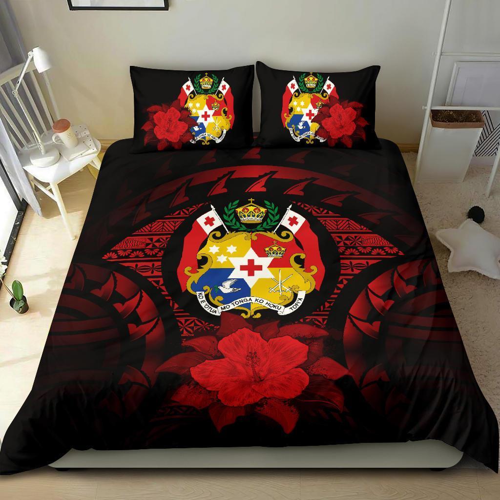 Tonga Red Hibiscus Bedding Set - Vibe Hoodie Shop