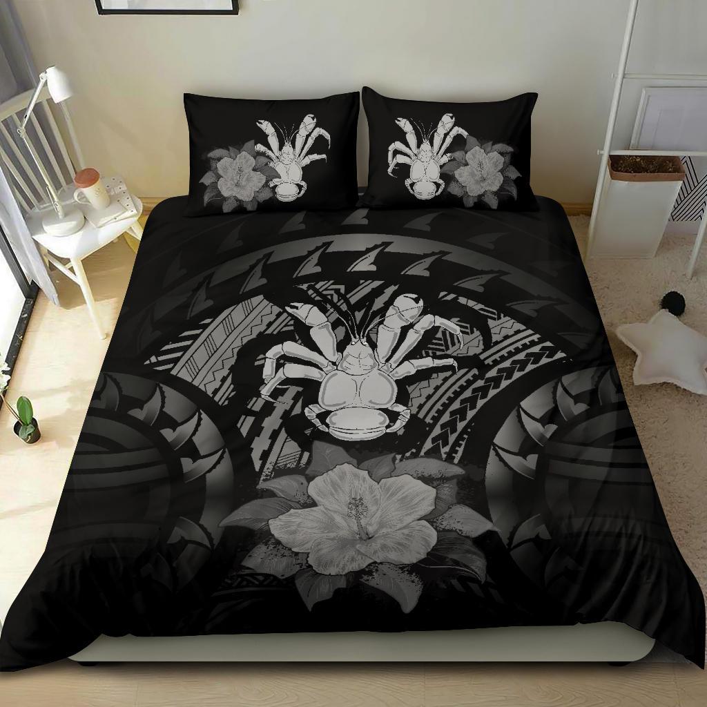 Niue Gray Hibiscus Bedding Set - Vibe Hoodie Shop