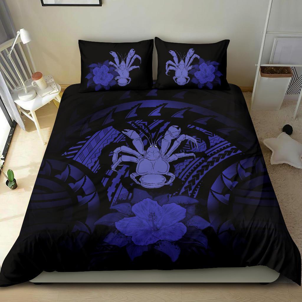 Niue Dark Blue Hibiscus Bedding Set - Vibe Hoodie Shop