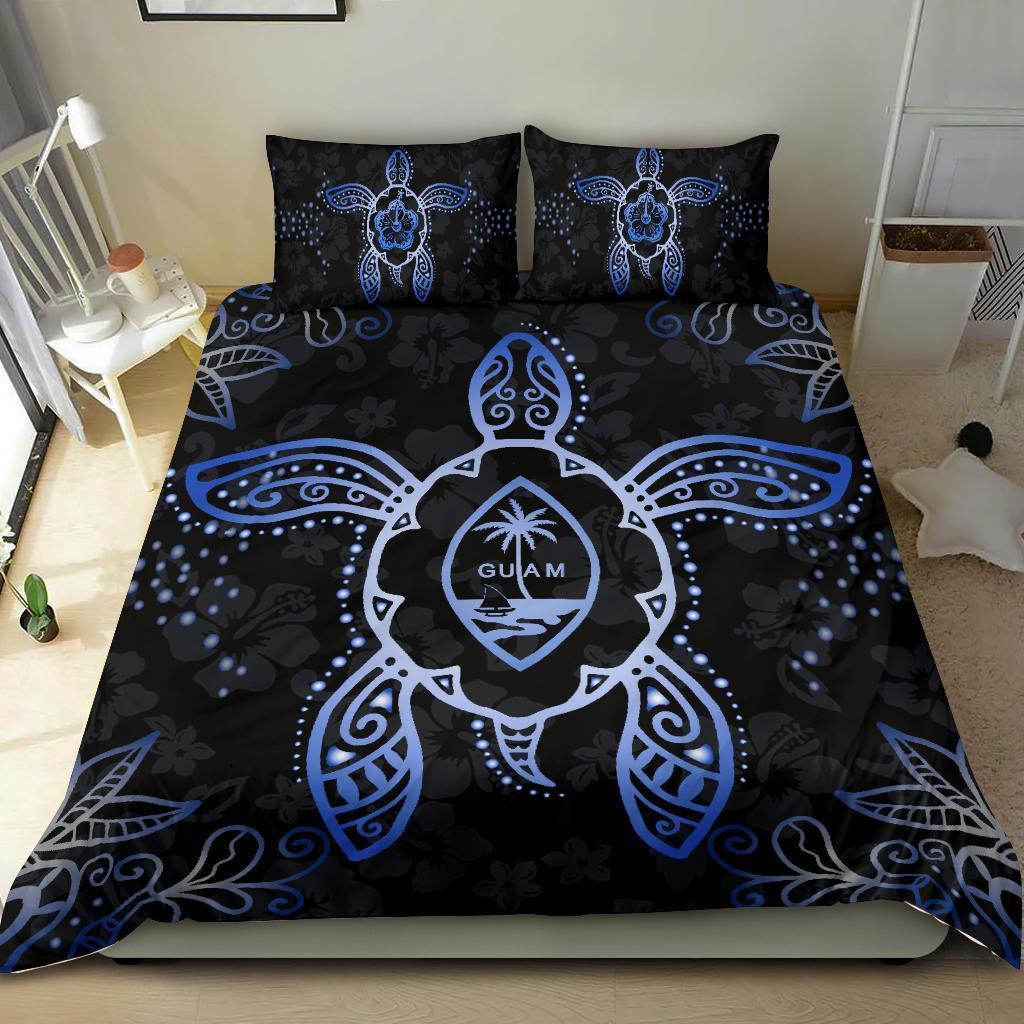 Guam Bedding Set - Turtle Hibiscus Blue - Vibe Hoodie Shop