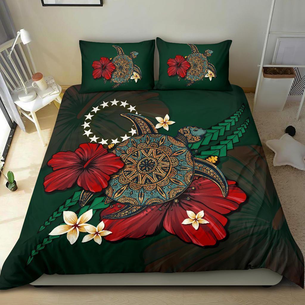Cook Islands Bedding Set - Green Turtle Tribal - Vibe Hoodie Shop