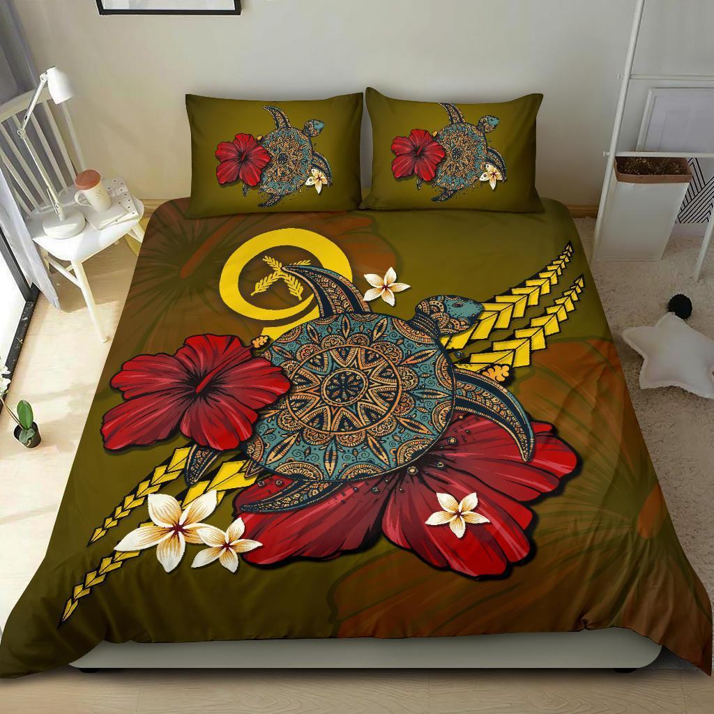 Vanuatu Bedding Set - Yellow Turtle Tribal - Vibe Hoodie Shop