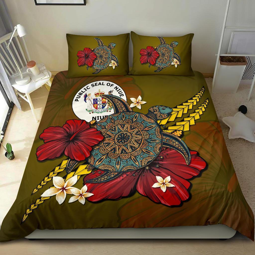 Niue Bedding Set - Yellow Turtle Tribal - Vibe Hoodie Shop