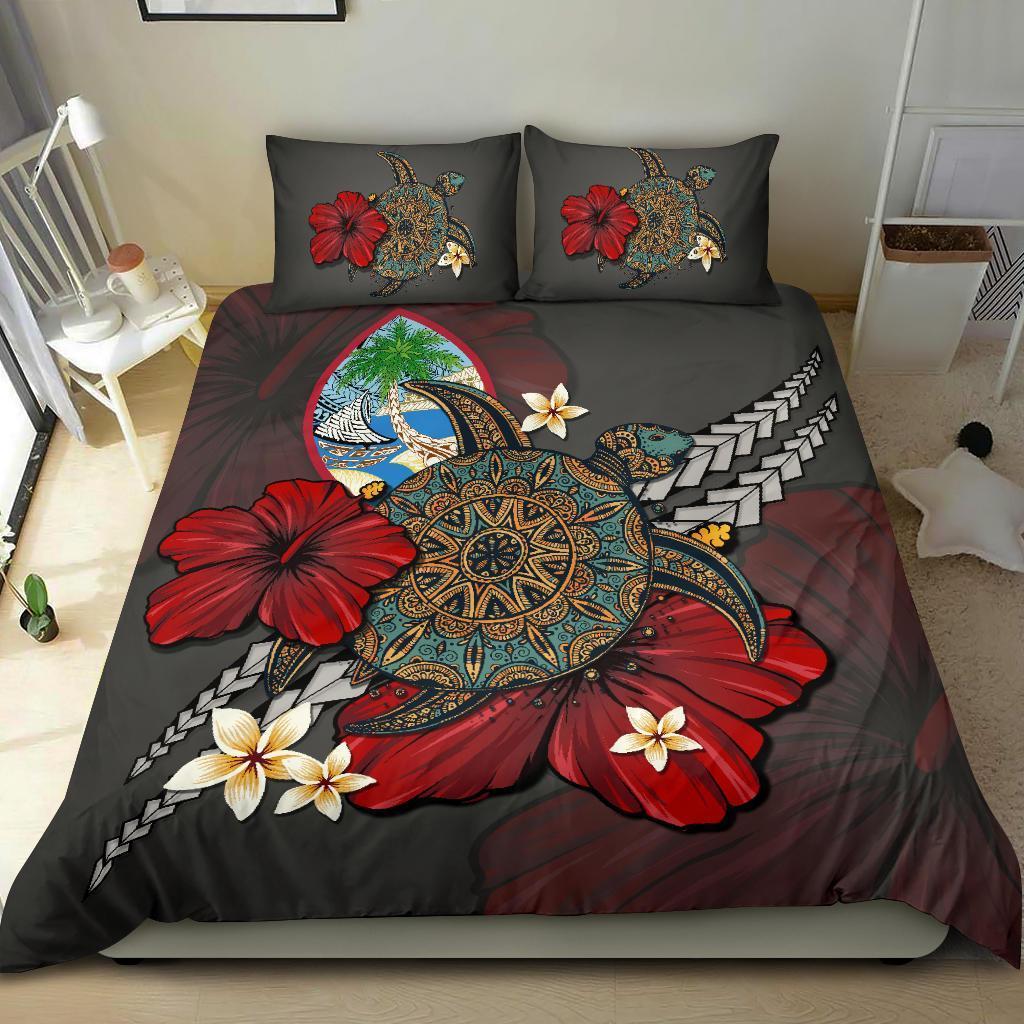Guam Bedding Set - Gray Turtle Tribal - Vibe Hoodie Shop