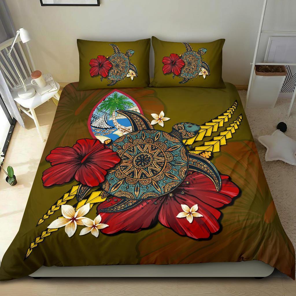 Guam Bedding Set - Yellow Turtle Tribal - Vibe Hoodie Shop