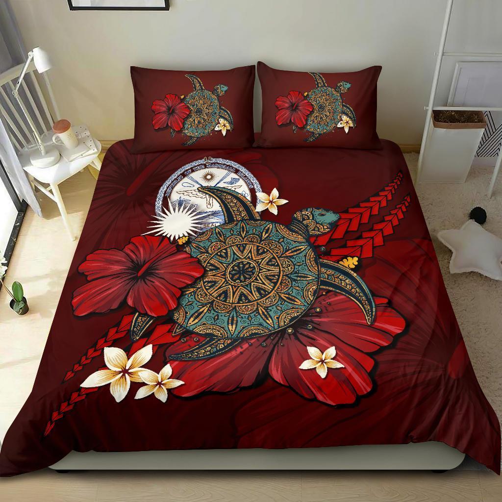 Marshall Islands Bedding Set - Red Turtle Tribal - Vibe Hoodie Shop