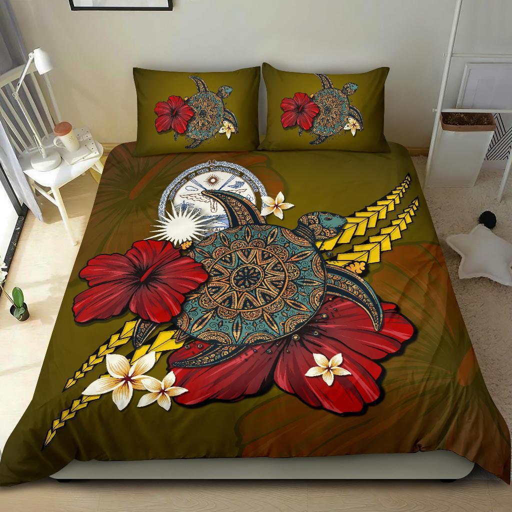 Marshall Islands Bedding Set - Yellow Turtle Tribal - Vibe Hoodie Shop