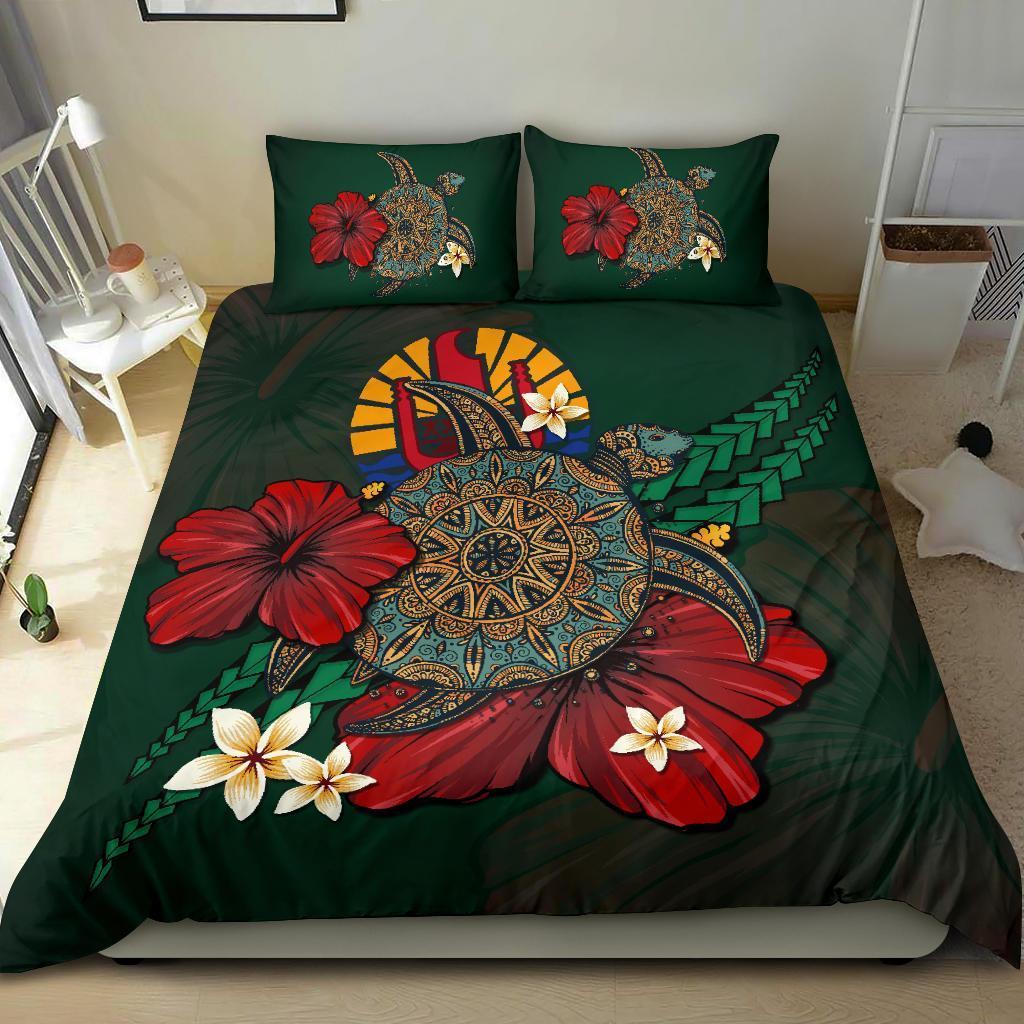 Tahiti Bedding Set - Green Turtle Tribal - Vibe Hoodie Shop