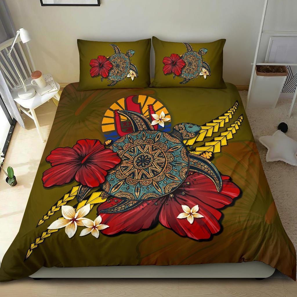 Tahiti Bedding Set - Yellow Turtle Tribal - Vibe Hoodie Shop