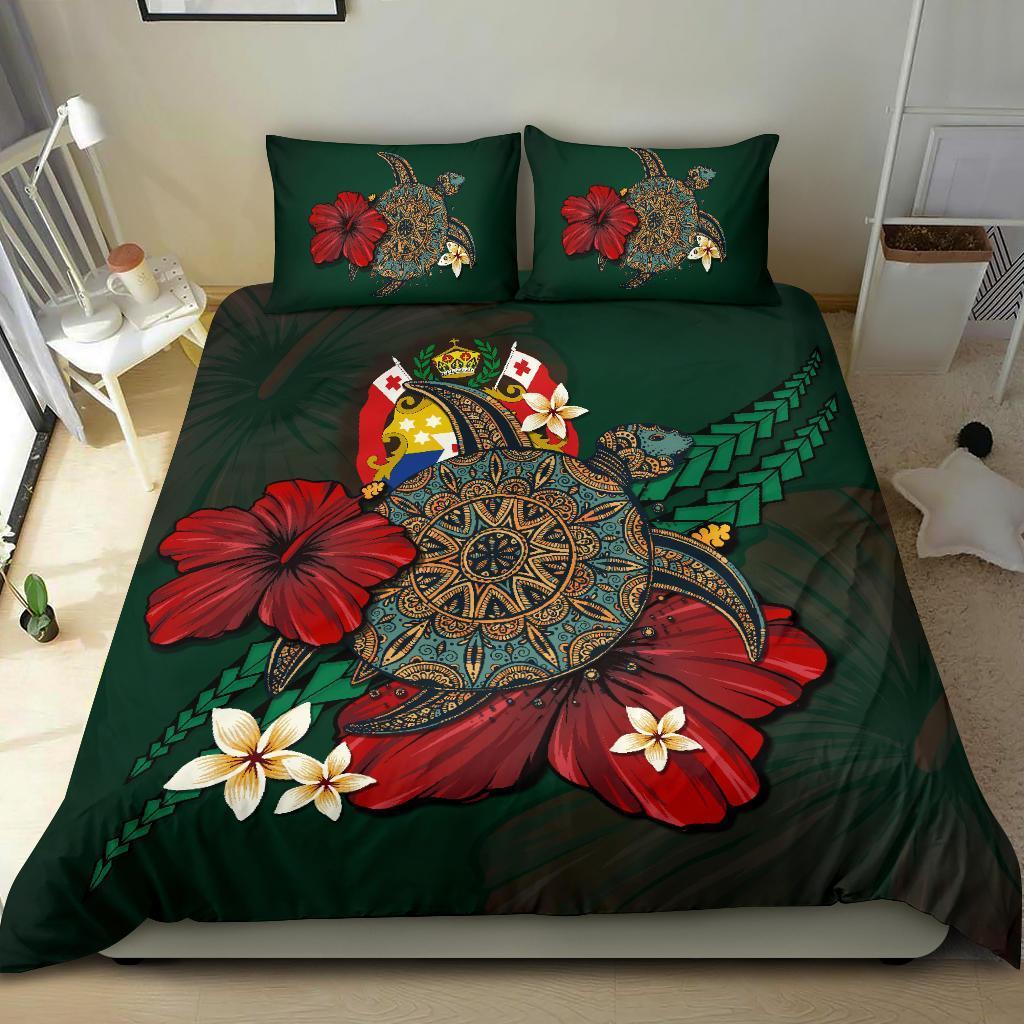 Tonga Bedding Set - Green Turtle Tribal - Vibe Hoodie Shop