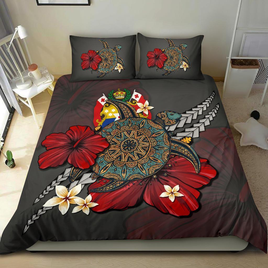 Tonga Bedding Set - Gray Turtle Tribal - Vibe Hoodie Shop