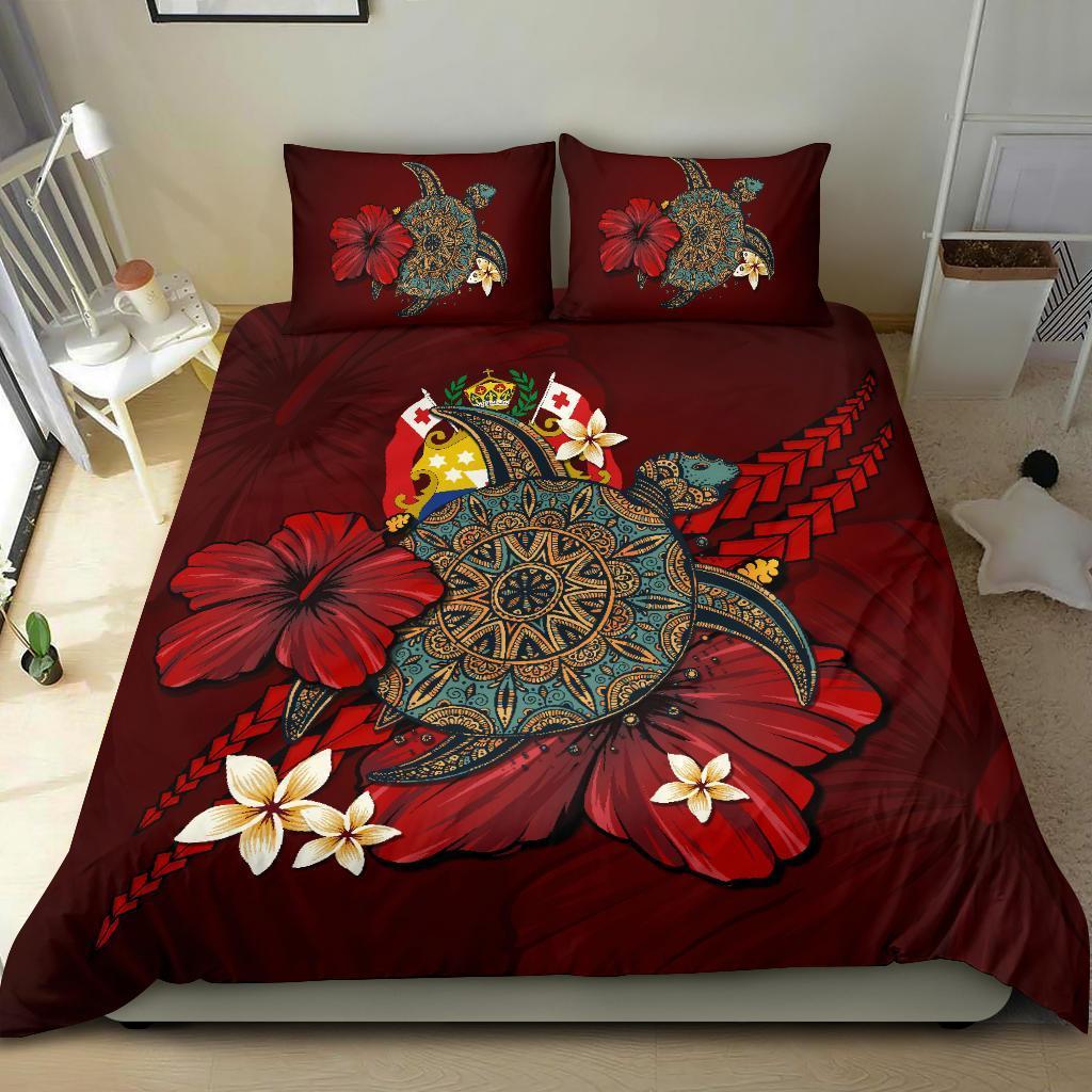 Tonga Bedding Set - Red Turtle Tribal - Vibe Hoodie Shop