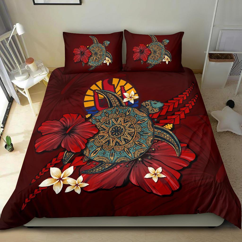 Tahiti Bedding Set - Red Turtle Tribal - Vibe Hoodie Shop