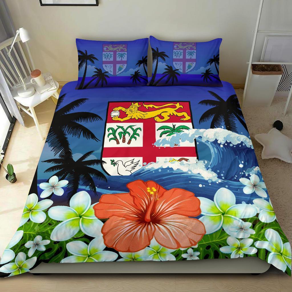 Fiji Bedding Set Coat Of Arms Hibiscus - Vibe Hoodie Shop