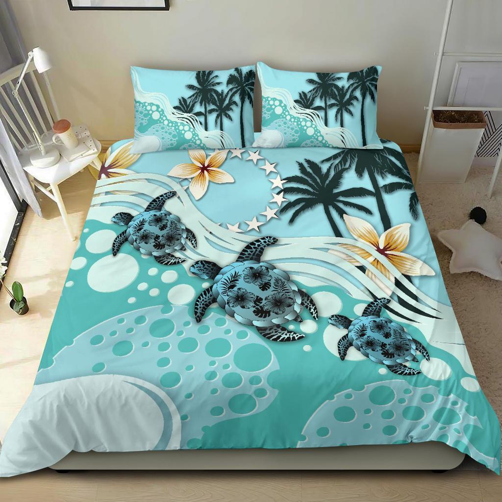 Cook Islands Bedding Set - Blue Turtle Hibiscus - Vibe Hoodie Shop