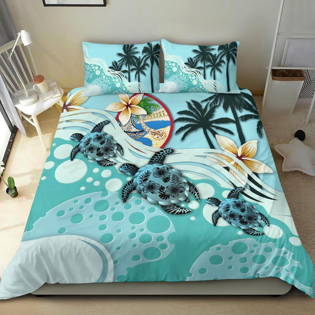 Guam Bedding Set - Blue Turtle Hibiscus - Vibe Hoodie Shop