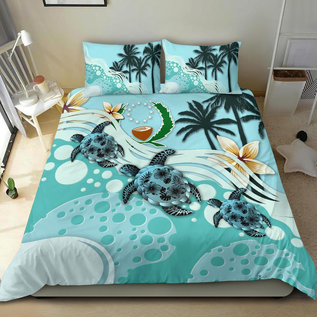 Pohnpei Bedding Set - Blue Turtle Hibiscus - Vibe Hoodie Shop