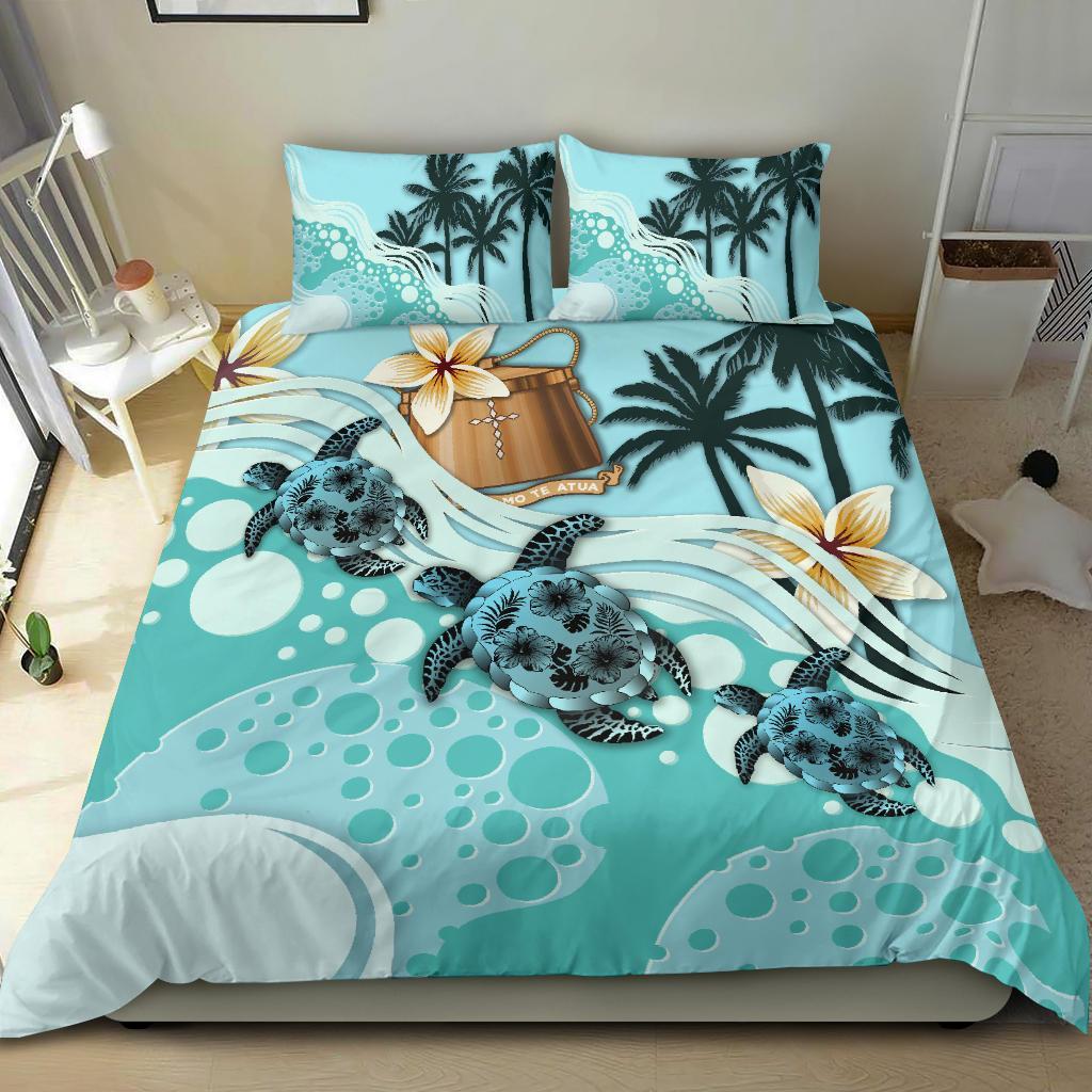 Tokelau Bedding Set - Blue Turtle Hibiscus - Vibe Hoodie Shop