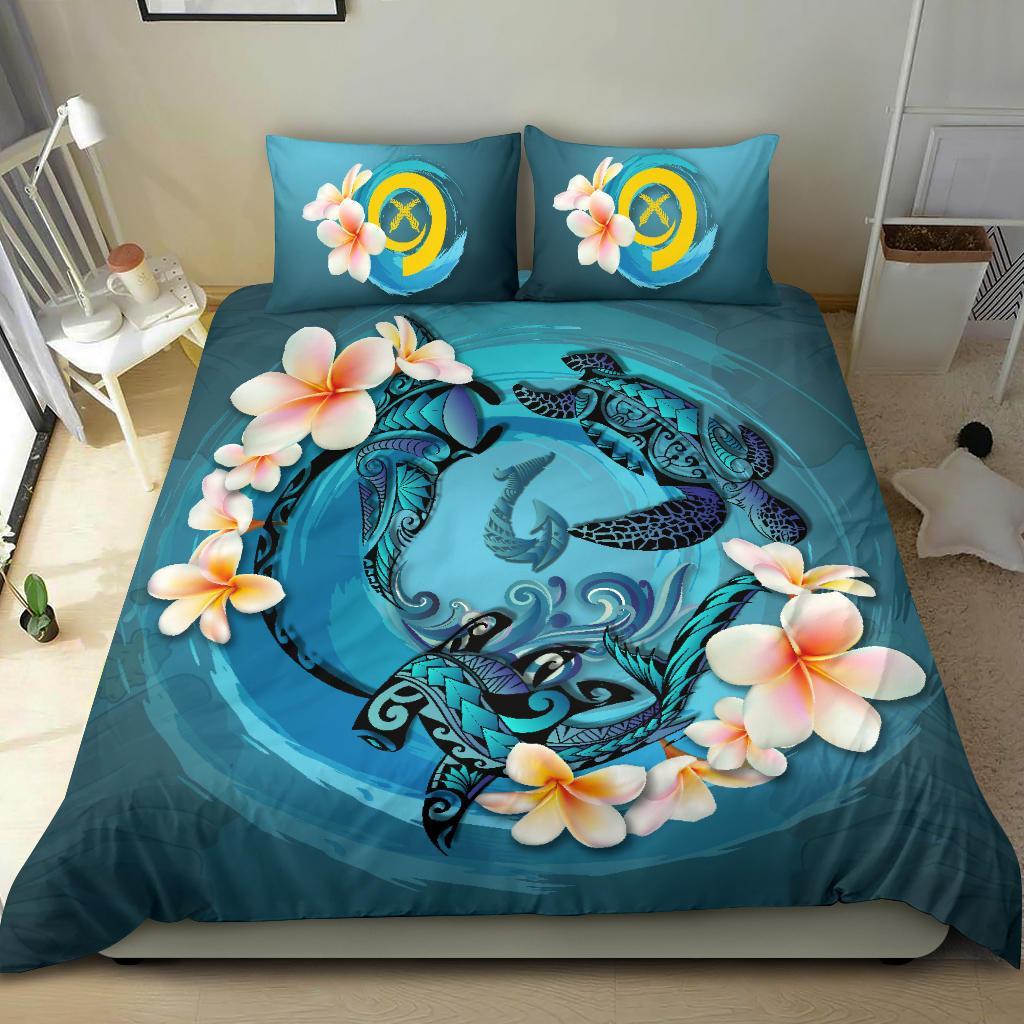 Vanuatu Bedding Set - Blue Plumeria Animal Tattoo - Vibe Hoodie Shop