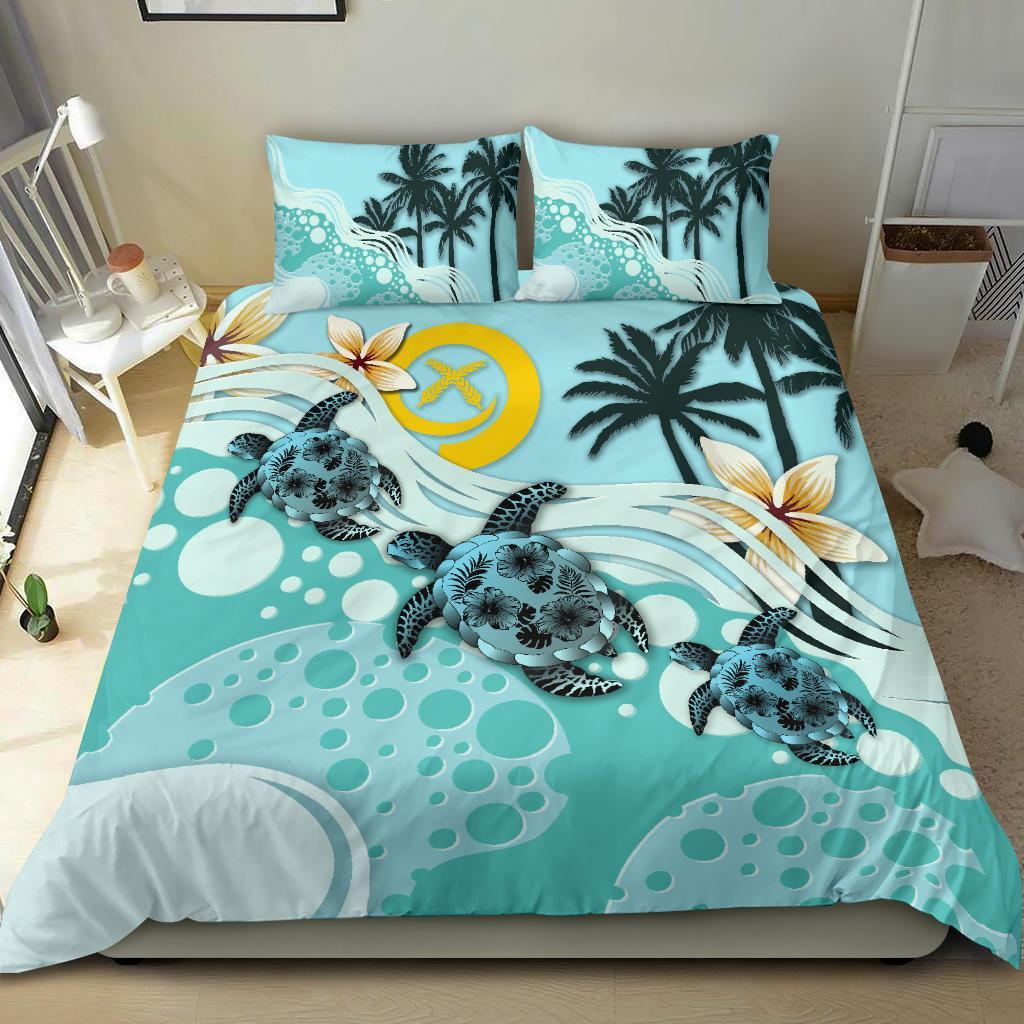 Vanuatu Bedding Set - Blue Turtle Hibiscus - Vibe Hoodie Shop