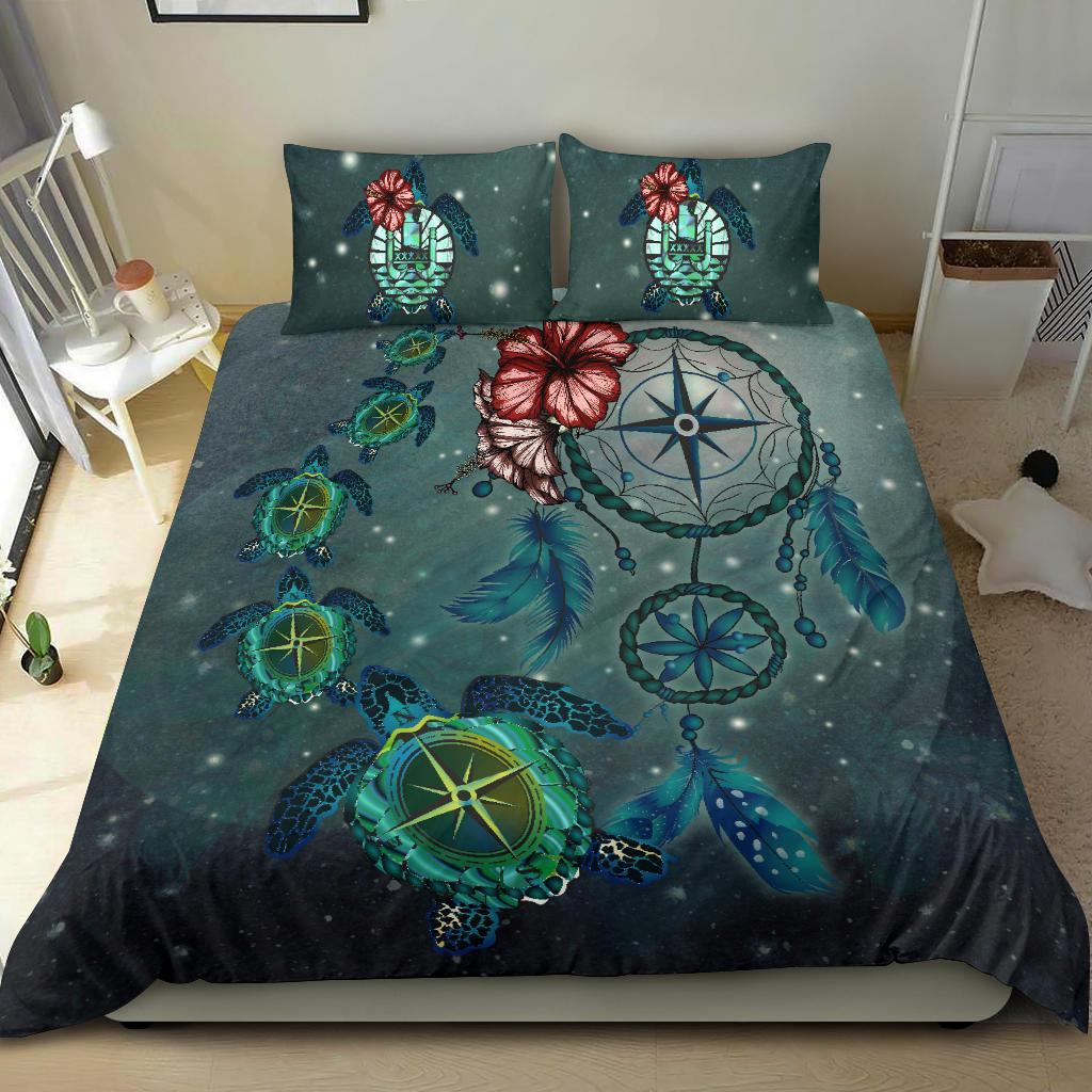 Tahiti Bedding Set - Dreamcatcher Turtle Compass - Vibe Hoodie Shop