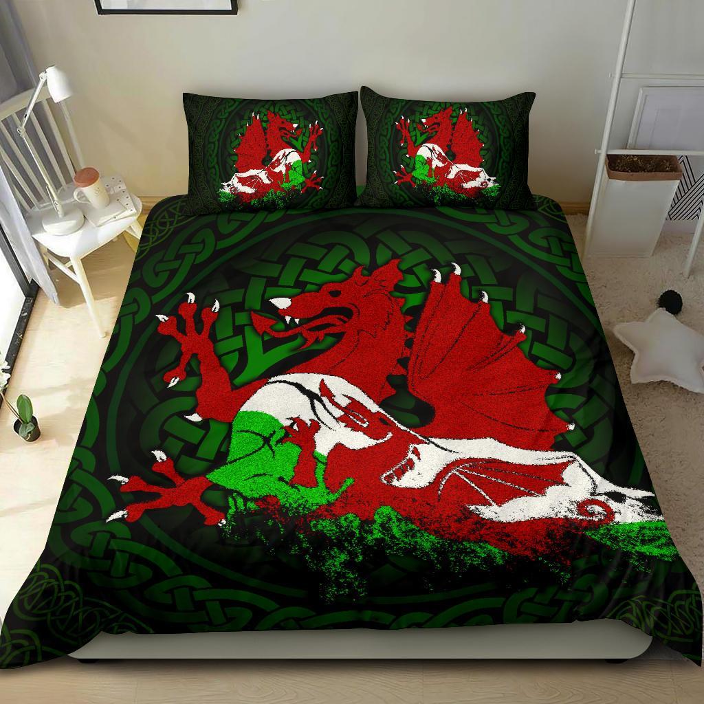 Wales Bedding Set - Cymru Dragon - Vibe Hoodie Shop