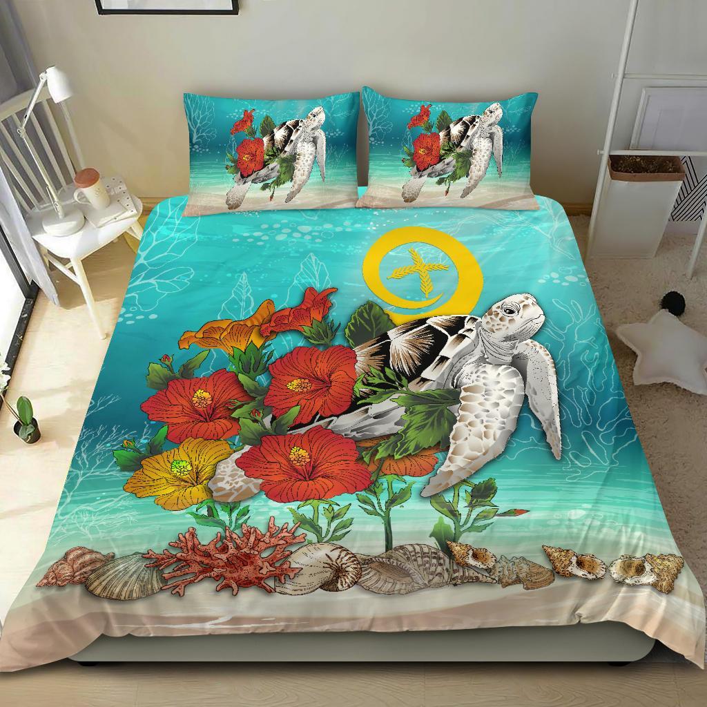 Vanuatu Bedding Set - Ocean Turtle Hibiscus - Vibe Hoodie Shop