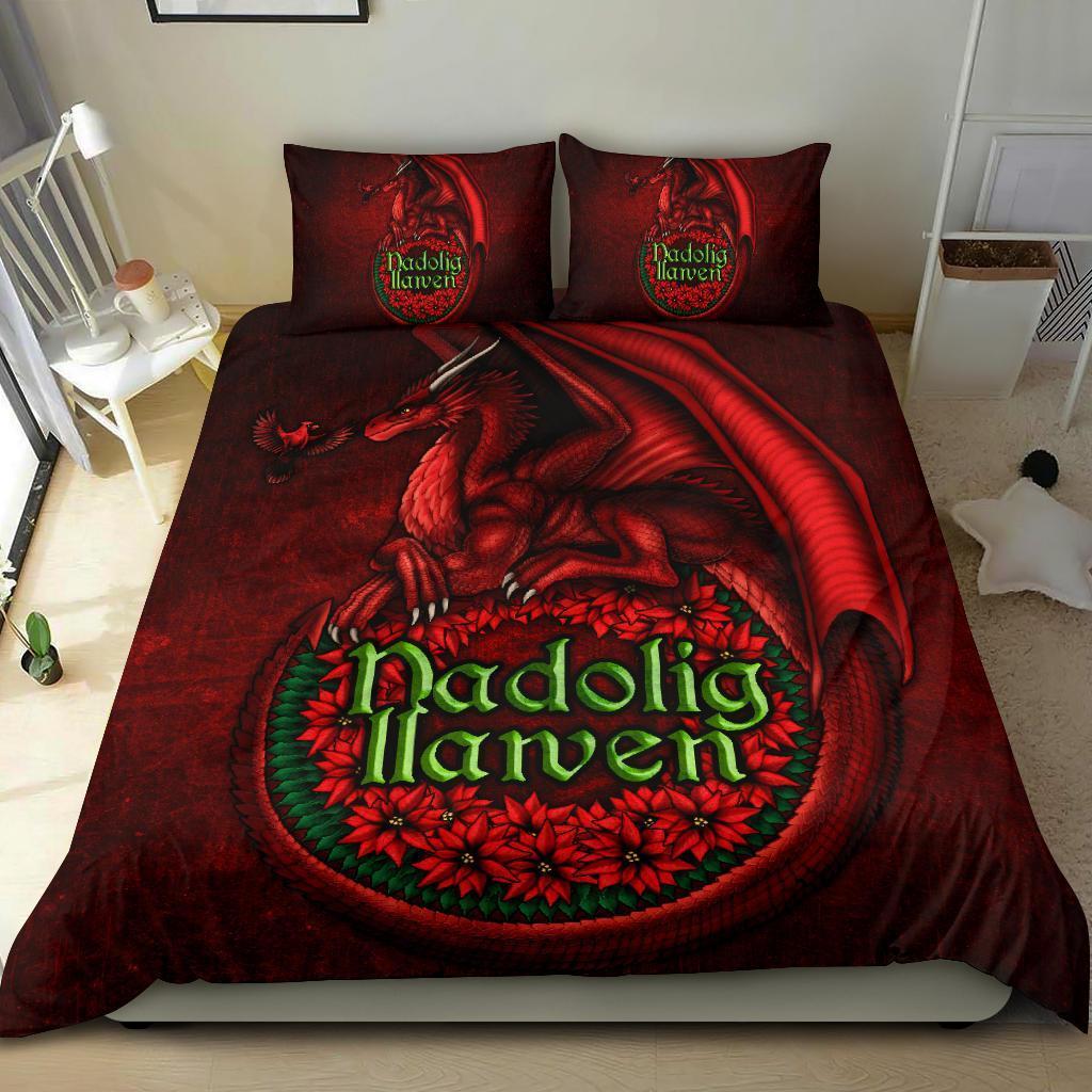 Wales Bedding Set - Christmas Dragon - Vibe Hoodie Shop