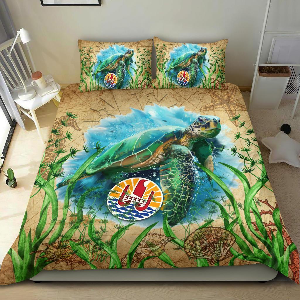 Tahiti Bedding Set Sea Turtle Vintage - Vibe Hoodie Shop