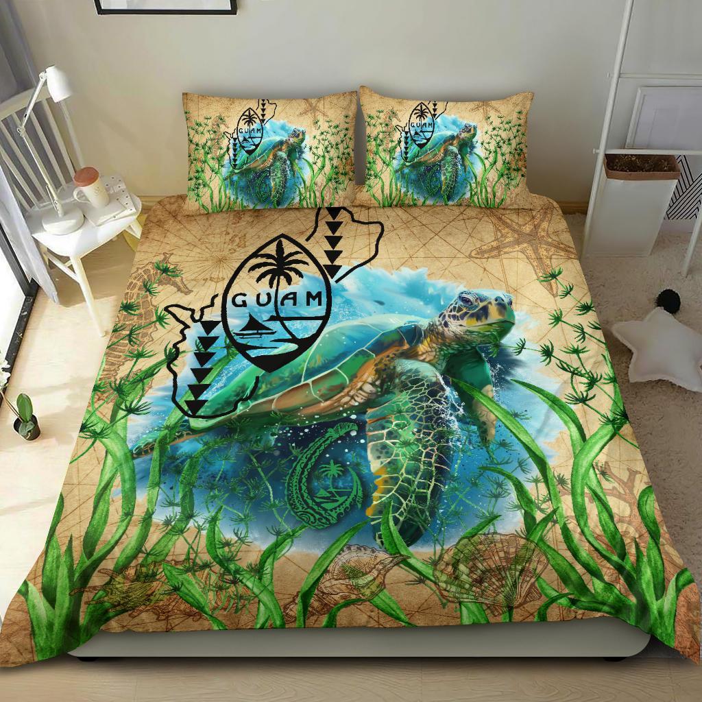 Guam Bedding Set Sea Turtle Vintage - Vibe Hoodie Shop