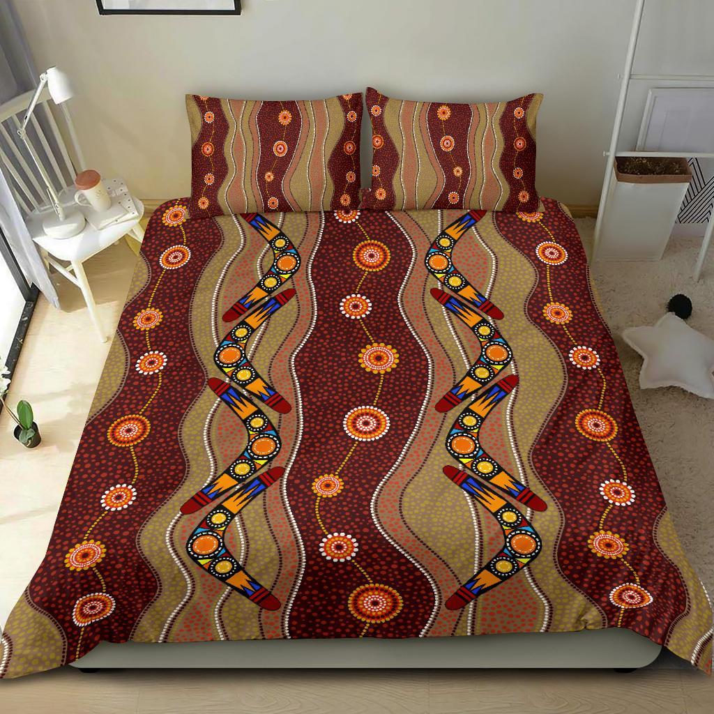 Aboriginal Bedding Sets, Boomerang Patterns Circle Art - Vibe Hoodie Shop