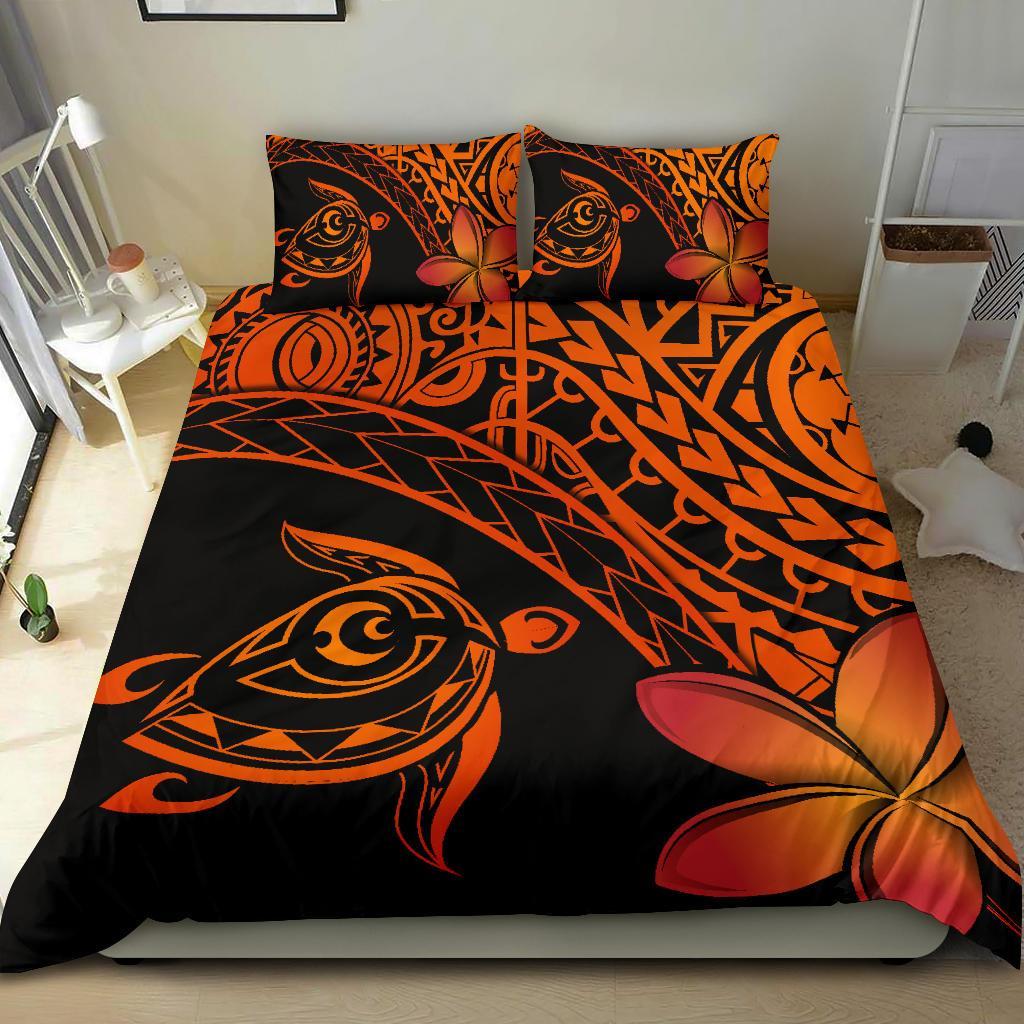 Tahiti Tribal Turtle Plumeria Bedding Set - Vibe Hoodie Shop