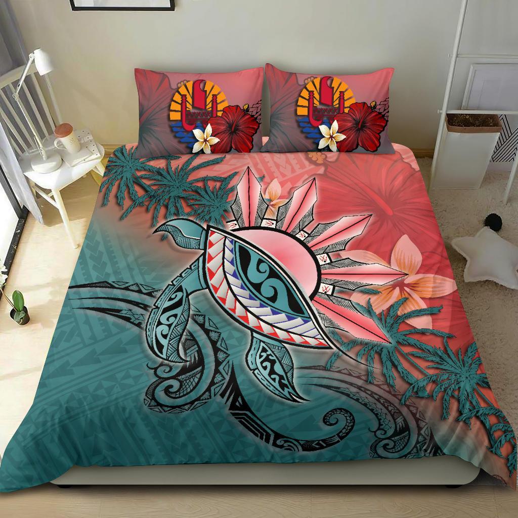 Tahiti Bedding Set - Polynesian Turtle and Sun - Vibe Hoodie Shop