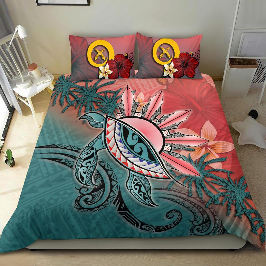 Vanuatu Bedding Set - Polynesian Turtle And Sun - Vibe Hoodie Shop