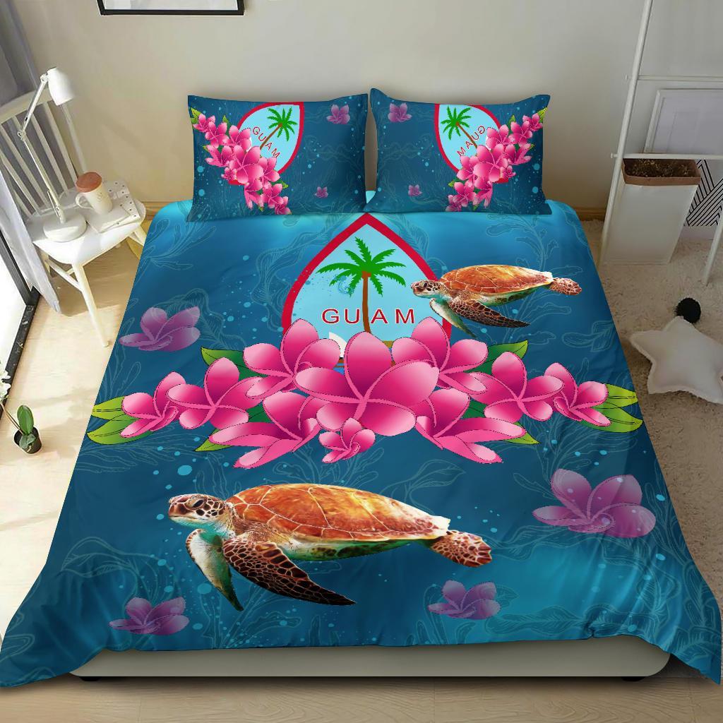 Guam Plumeria Kanaka Turtle Sea Bedding Set - AH - Vibe Hoodie Shop