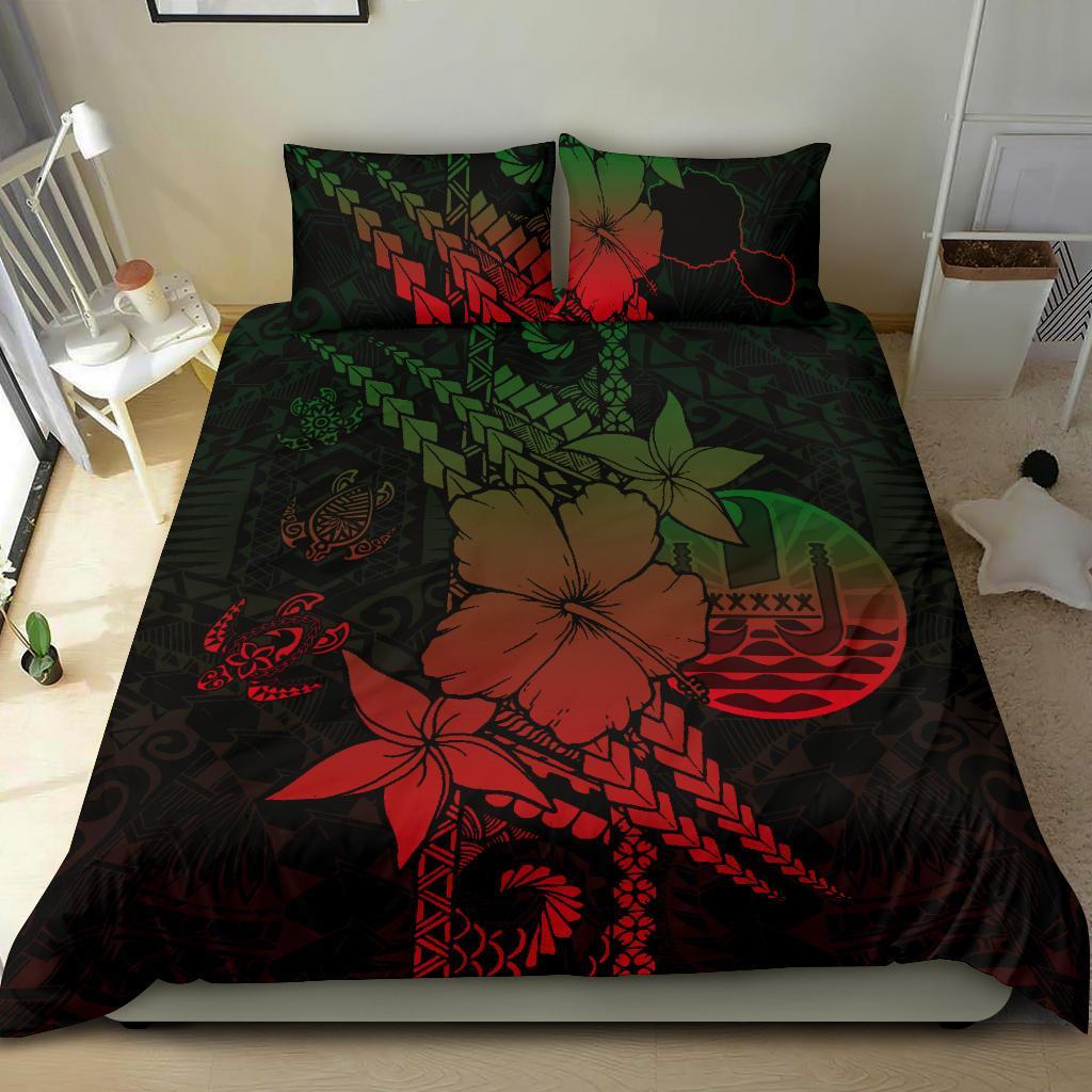 Tahiti Bedding Set - Hibiscus Polynesia Duvet Cover - Vibe Hoodie Shop