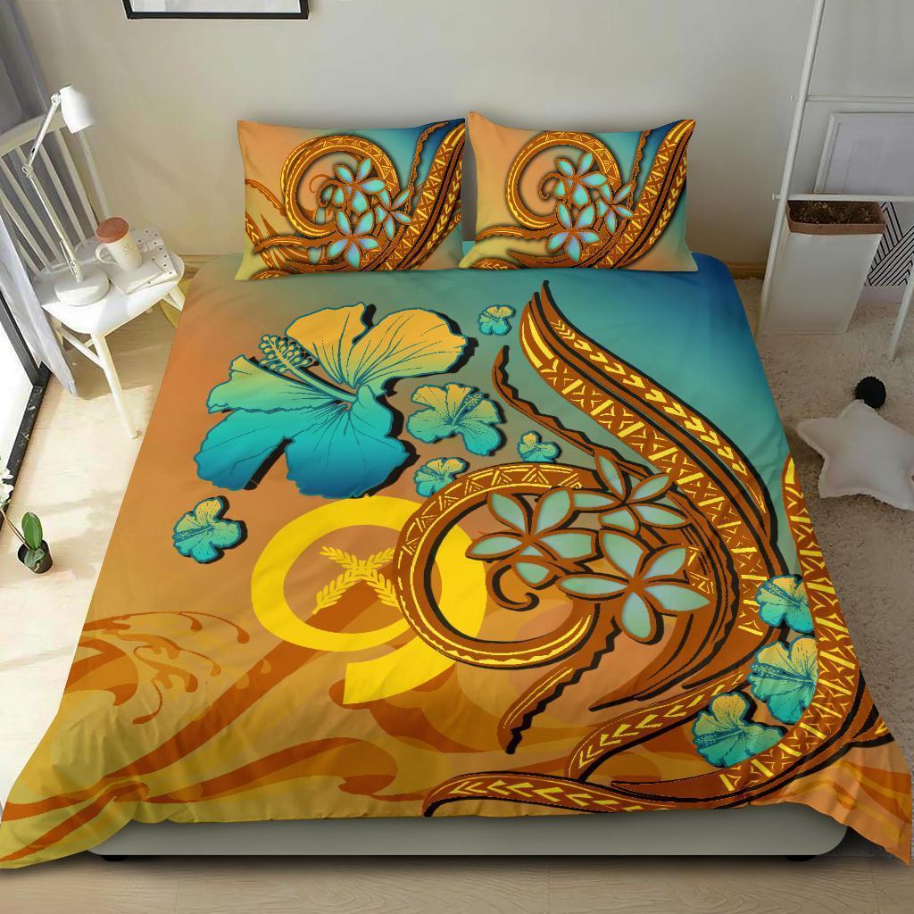 Vanuatu Polynesian Bedding Set Sunset Glow - Vibe Hoodie Shop