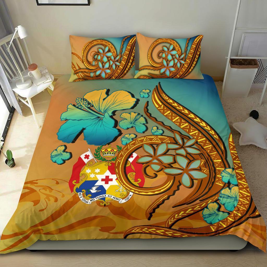 Tonga Polynesian Bedding Set Sunset Glow - Vibe Hoodie Shop