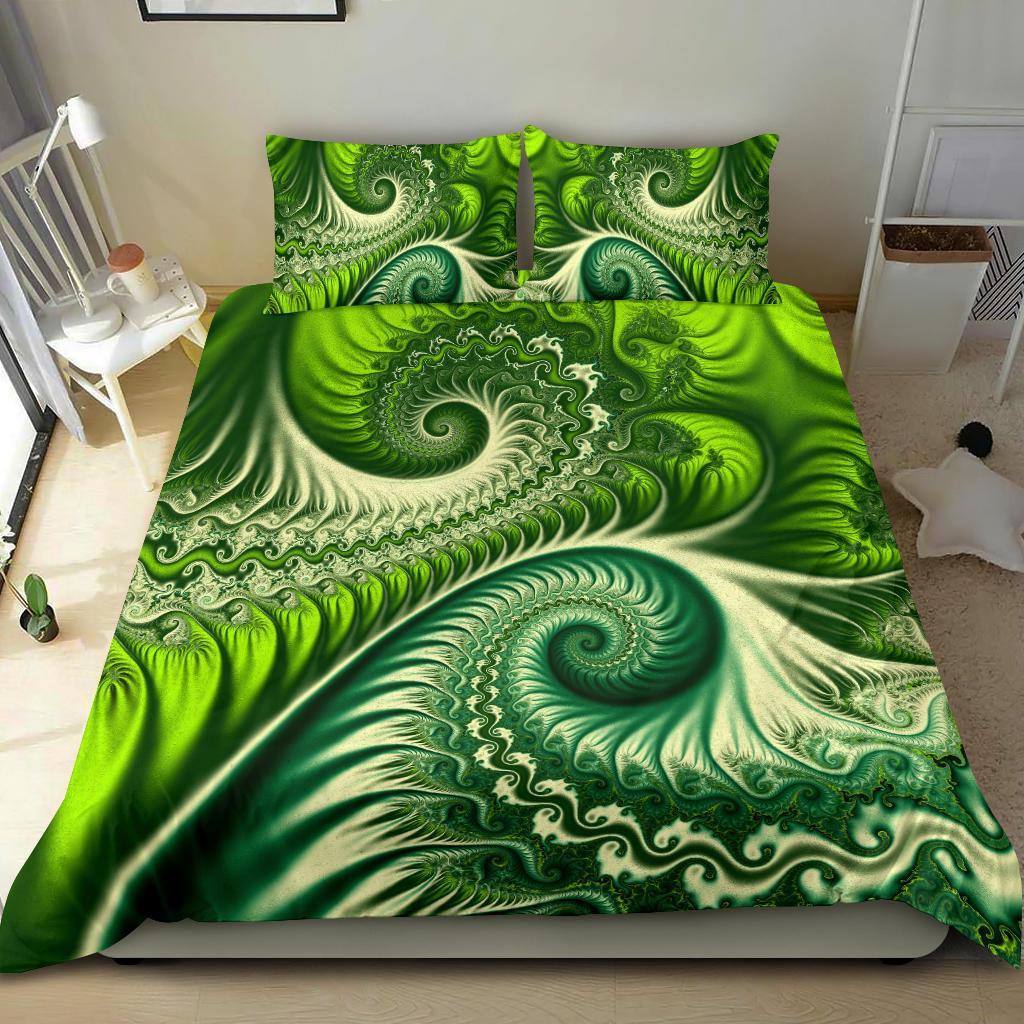 New Zealand Bedding Set, Koru Fern Duvet Cover And Pillow Case - Abstract Style - Vibe Hoodie Shop