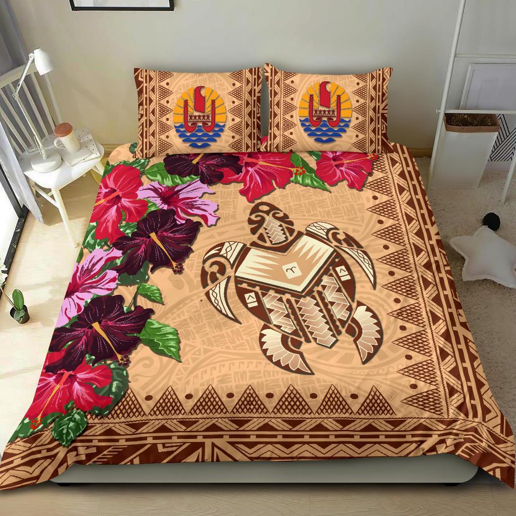 Tahiti Bedding Set - Turtle Hibiscus Manhattan - Vibe Hoodie Shop