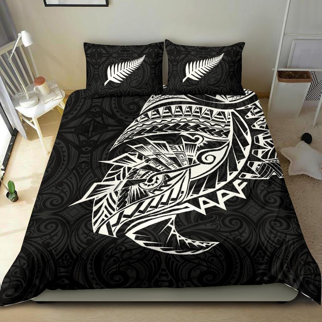 Maori Tattoo Bedding Set Polynesian Style Black - Vibe Hoodie Shop