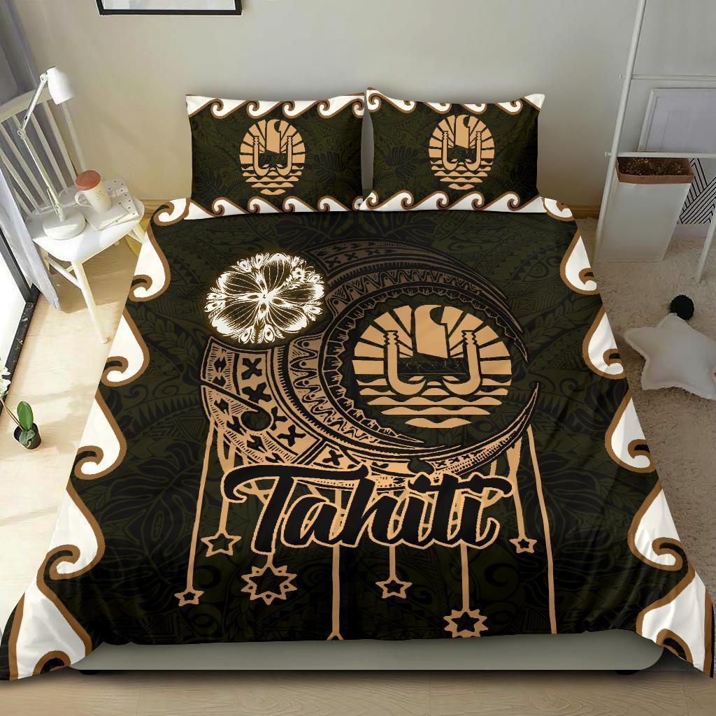 Tahiti Bedding Set, Polynesian Duvet Cover and Two Pillow Cases - Vibe Hoodie Shop